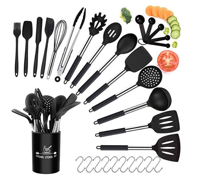 Meltproof Stainless Steel And Silicone Cooking Utensils Heat Resistant