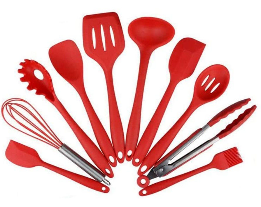 Silicone Kitchen Utensils 10-Piece Cooking Utensil Set Made Of FDA Grade