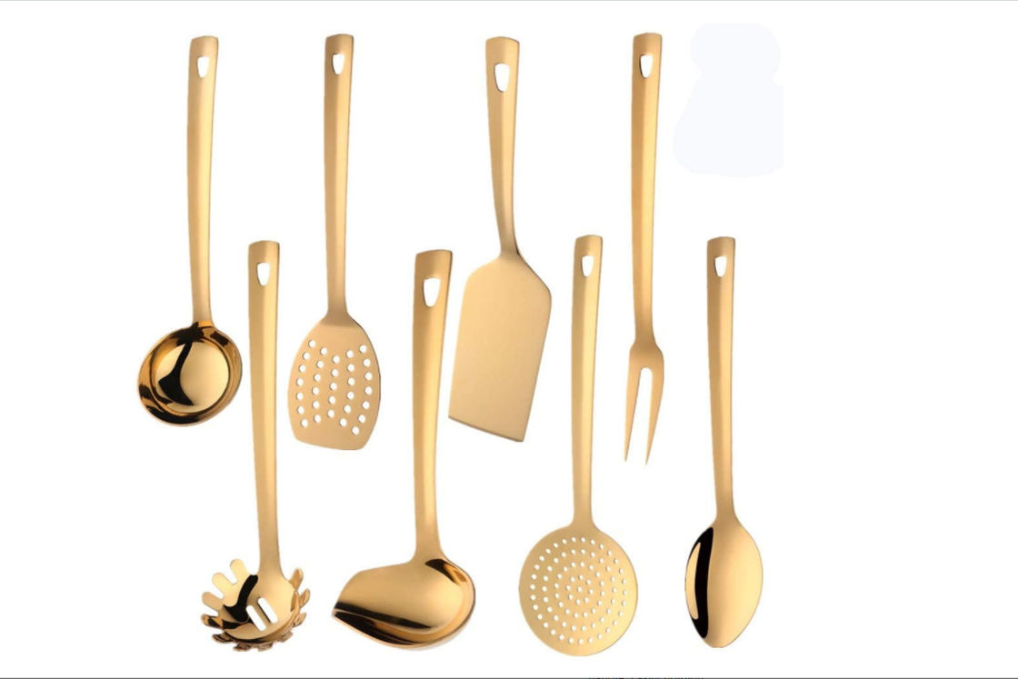 Gold Kitchen Tool Set Stainless Steel Eco Friendly Rustfree LFGB Approved