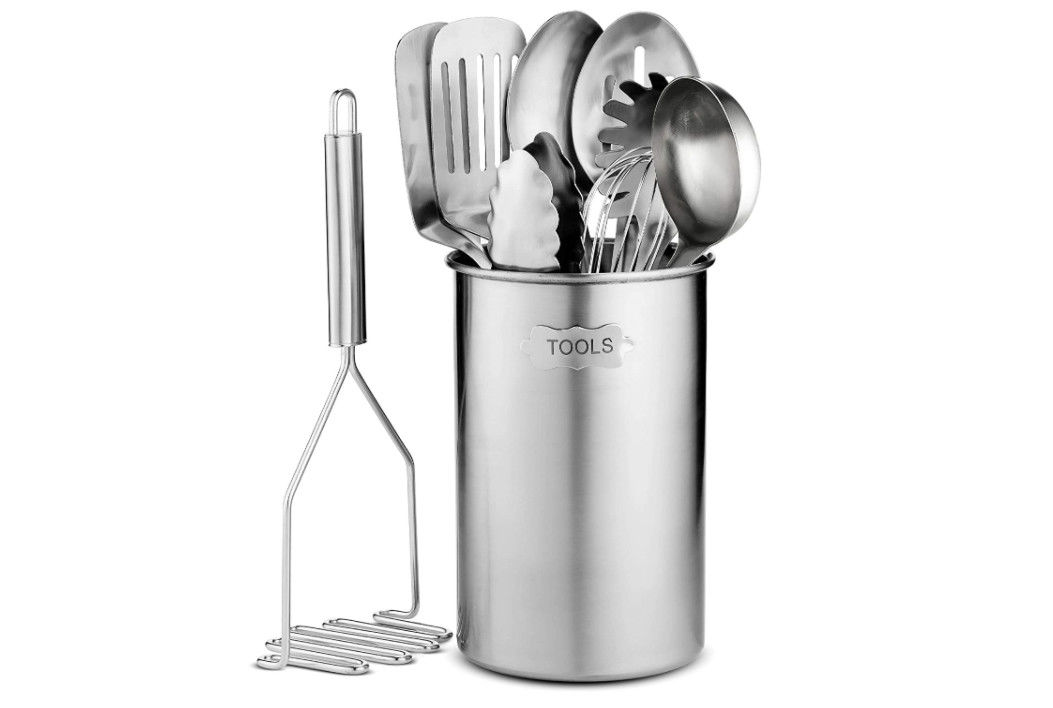 Non Stick Stainless Steel Kitchen Utensil Sets Fingerprintfree OEM Available