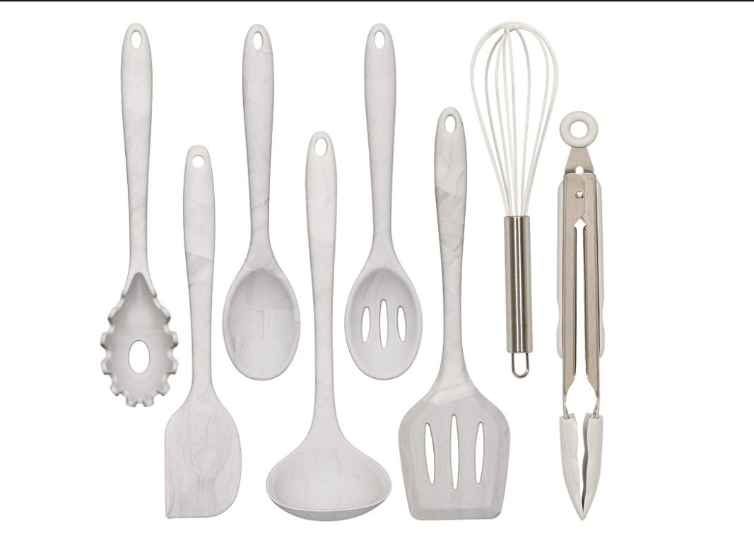 Multipurpose 8 Piece Kitchen Utensil Set , Antiodor Silicone Utensils Kitchen Set