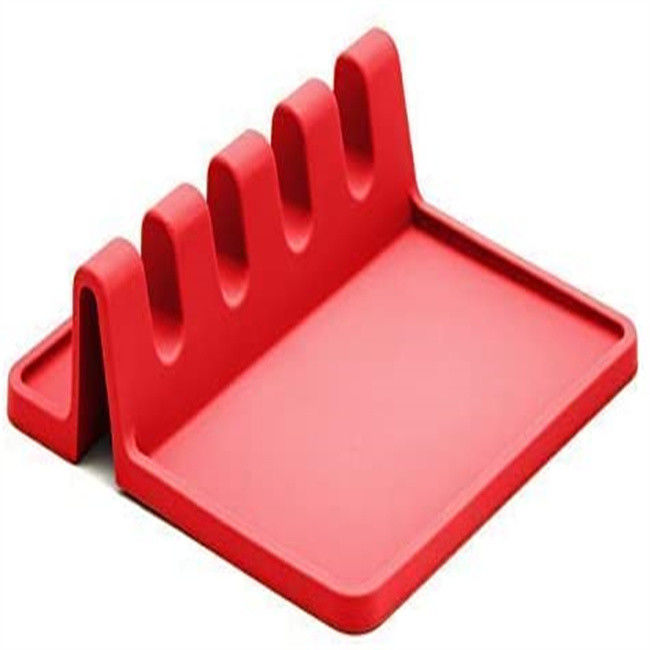 Heat Resistant Silicone Spoon Rest 6x6 Inch LFGB Approved For Kitchen Counter