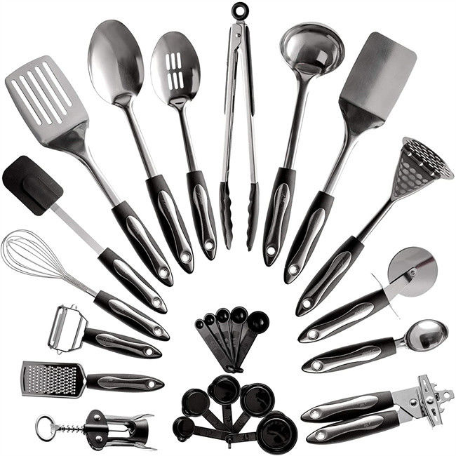 CU Stainless Steel Kitchen Utensil Sets , Uncorrosive Non Stick Kitchen Utensils