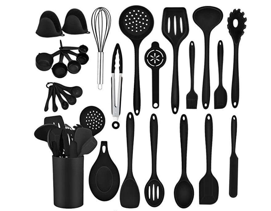 28pcs Silicone Kitchen Utensil Sets Nonstick Nonscratch Minimalist Style