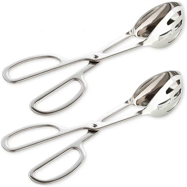 Polished Stainless Steel Salad Tongs Toxinfree For Multiapplication