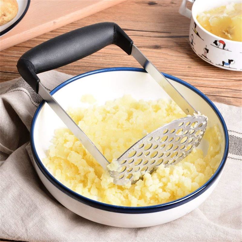 Stainless Steel Garlic Press Manual Kitchen Gadget Mashed Potato Masher Modern