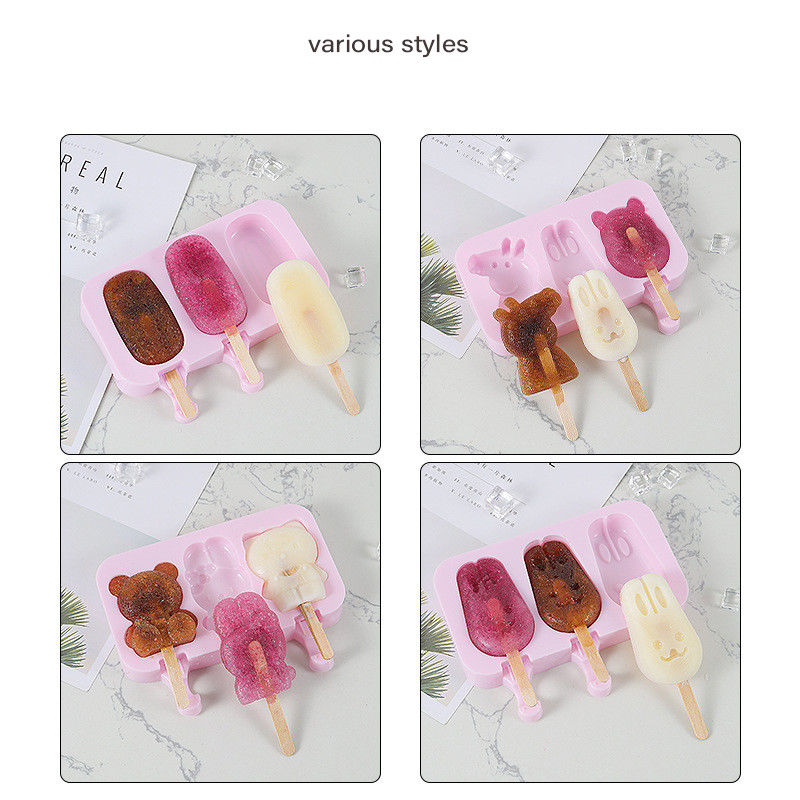 Silicone Homemade Cartoon Ice Cube Model Household Ice Cream Popsicle Mold