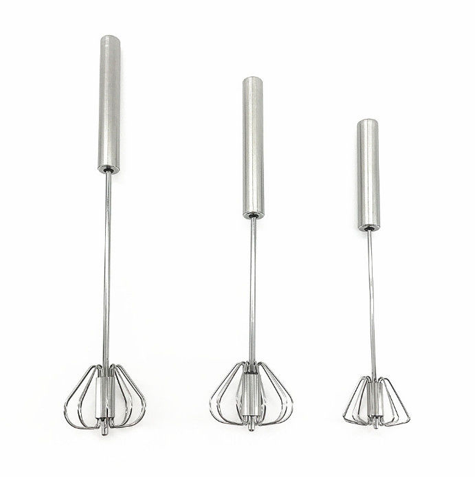 Stainless Steel Manual Egg Beater Semi Automatic Rotary 10 "12" 14"